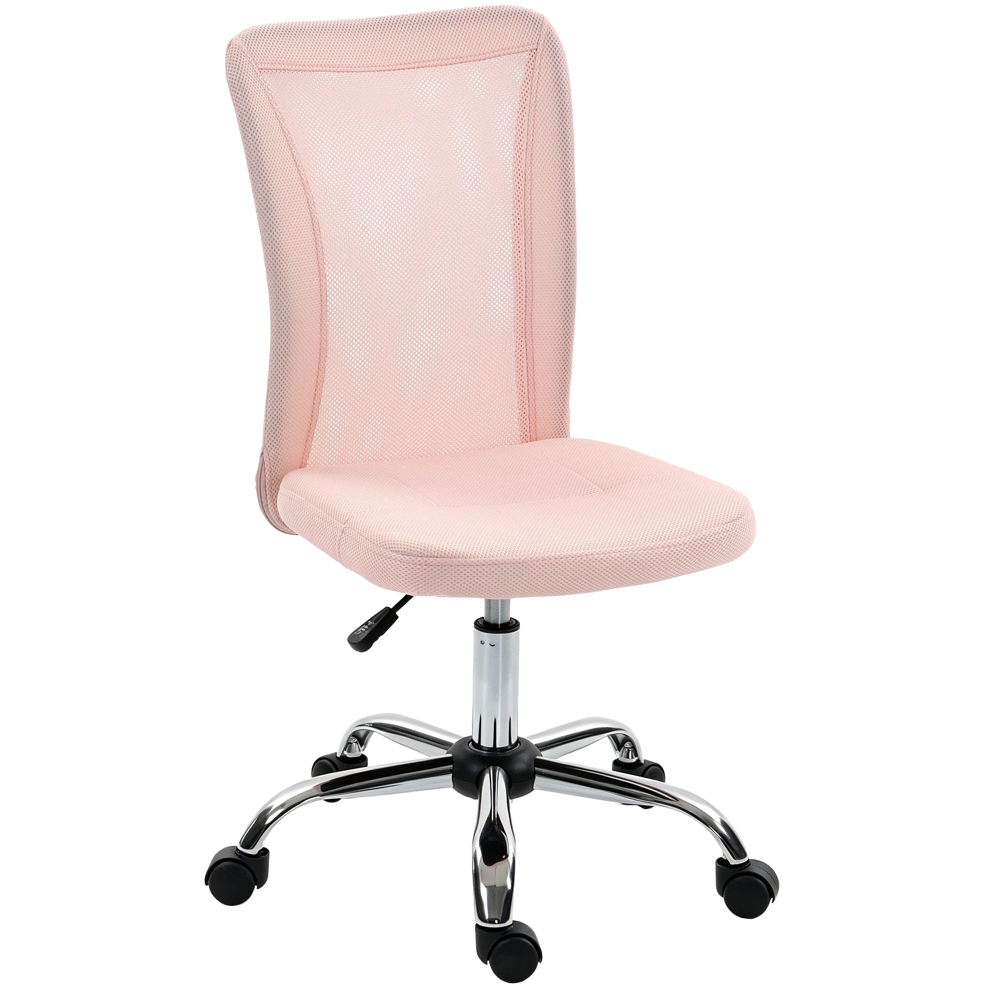 Chaise de bureau rose en maille réglable et pivotante