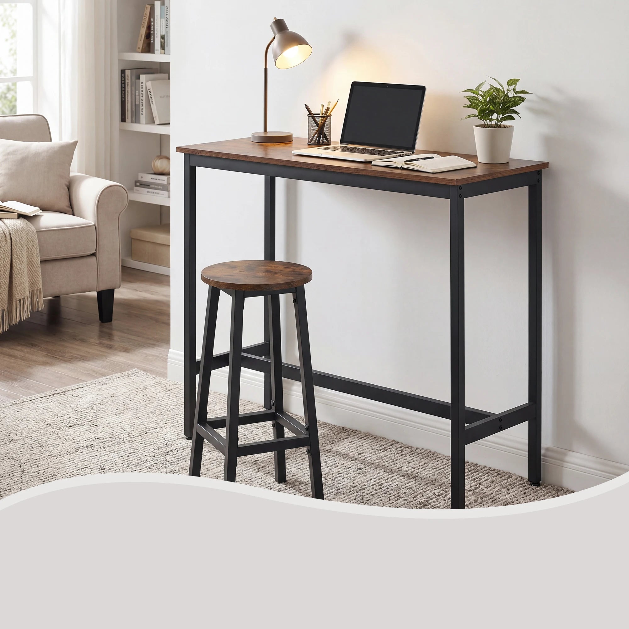 Ensemble repas compact avec 1 table et 2 chaises