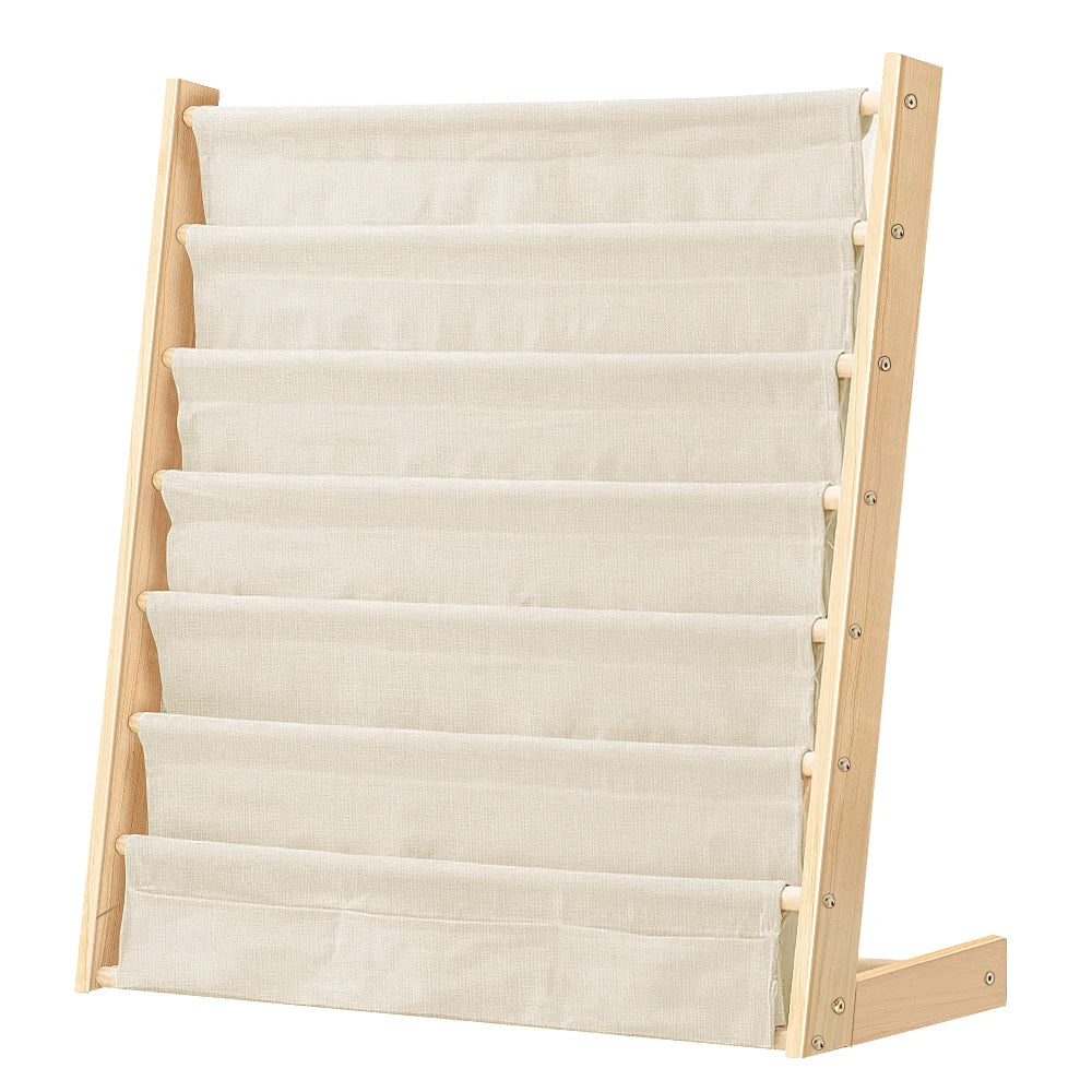 Bibliothèque enfant à 6 niveaux avec poches en tissu – vue 4