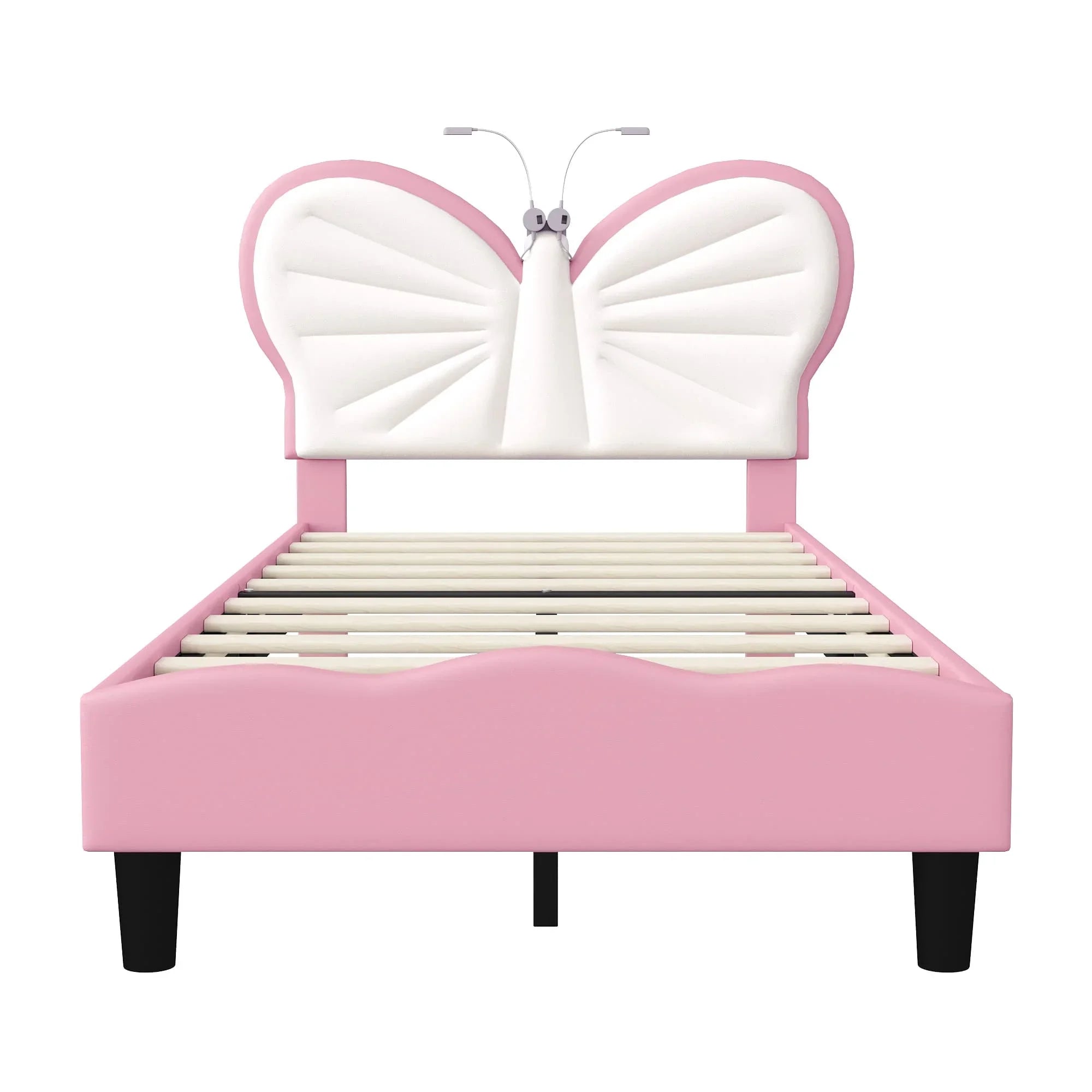 Lit enfant papillon avec lampe de lecture 90 × 200 cm