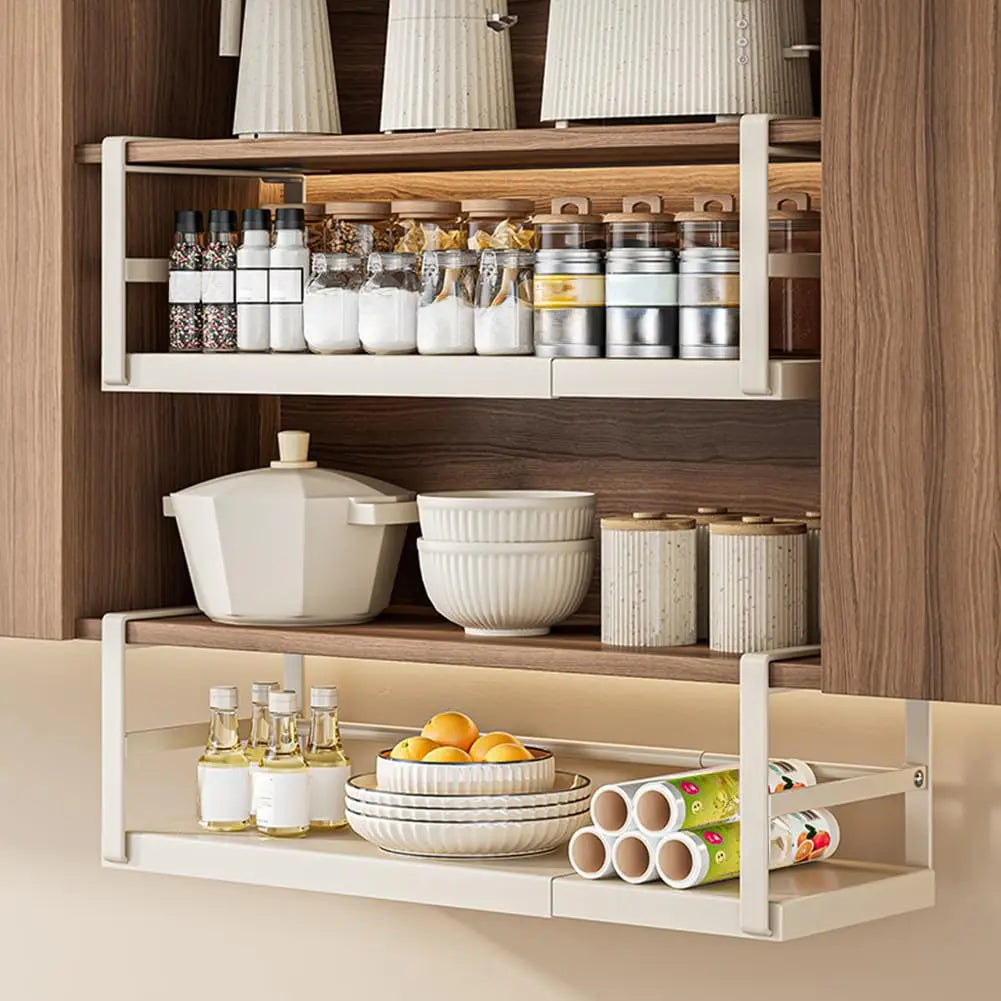 Panier sous placard extensible en acier pour cuisine, visuel 2