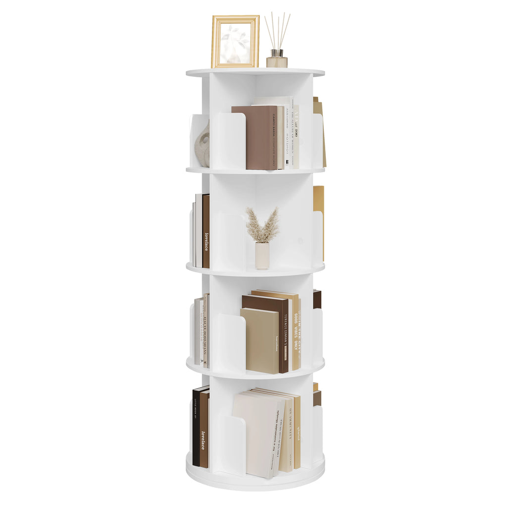 Bibliothèque pivotante à 4 niveaux, blanche