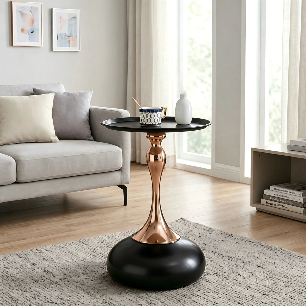 Table d’appoint ronde en métal hauteur 54 cm
