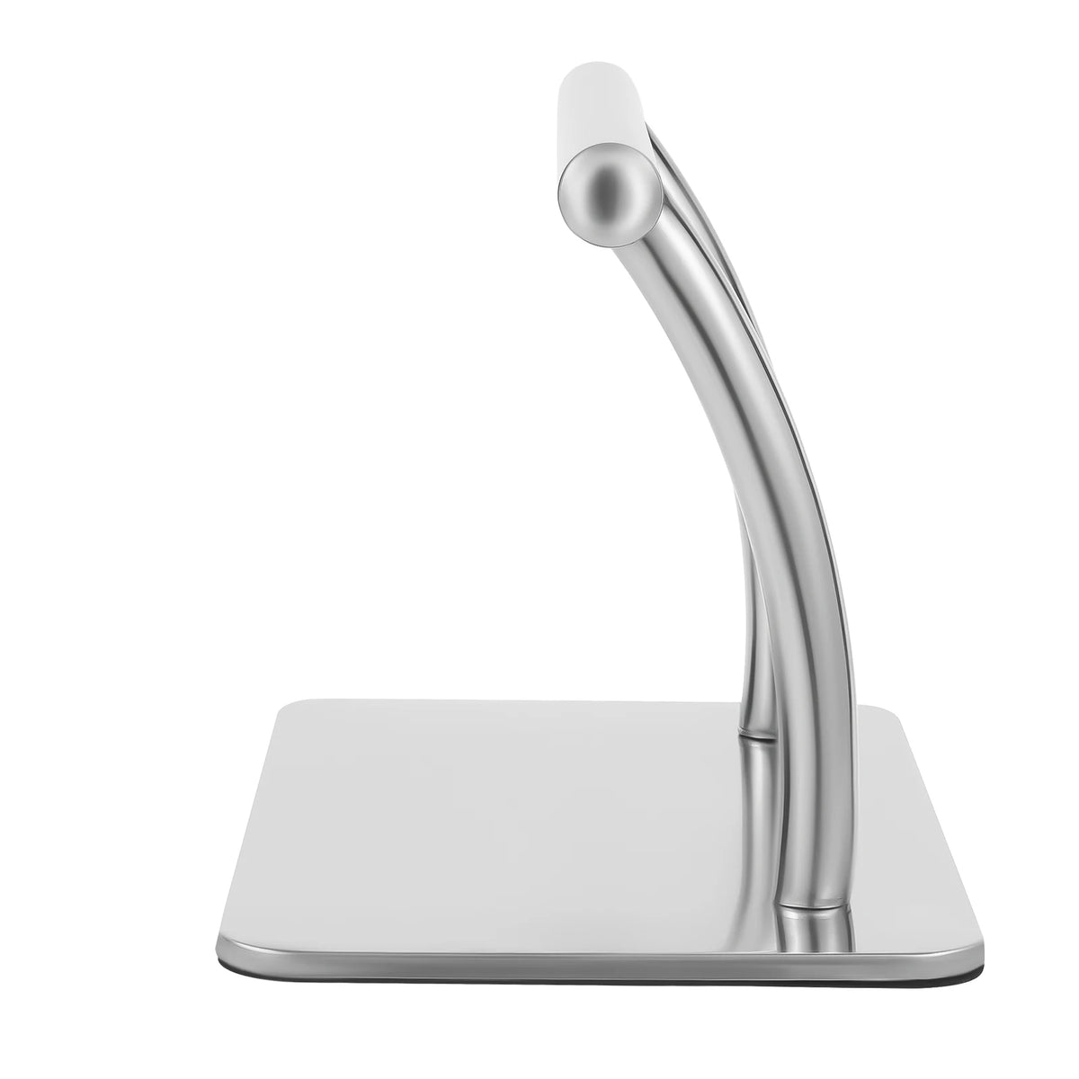 Repose-pieds de bureau en acier inoxydable argenté — profil de la structure
