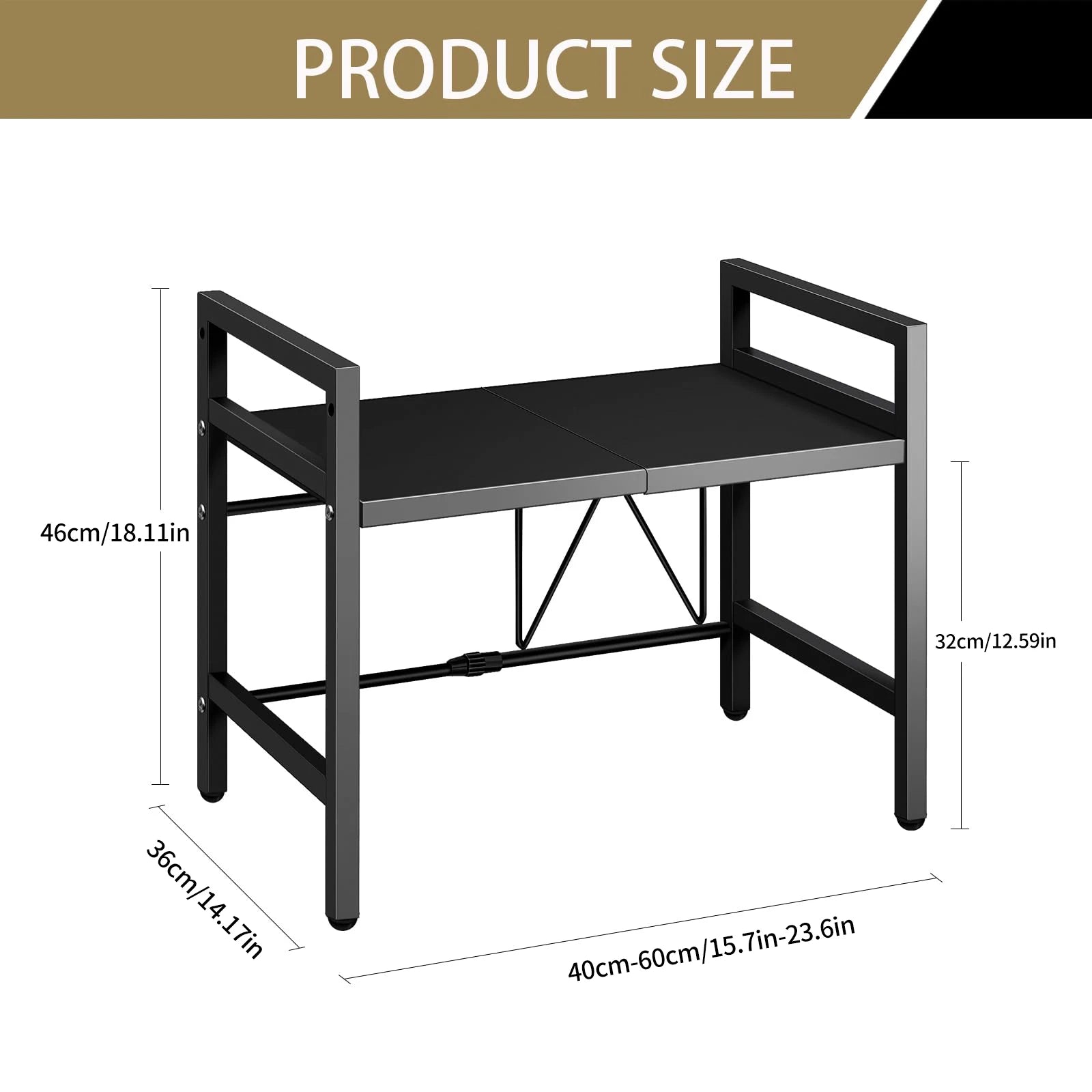 Support extensible pour micro-ondes de 42 à 64 cm