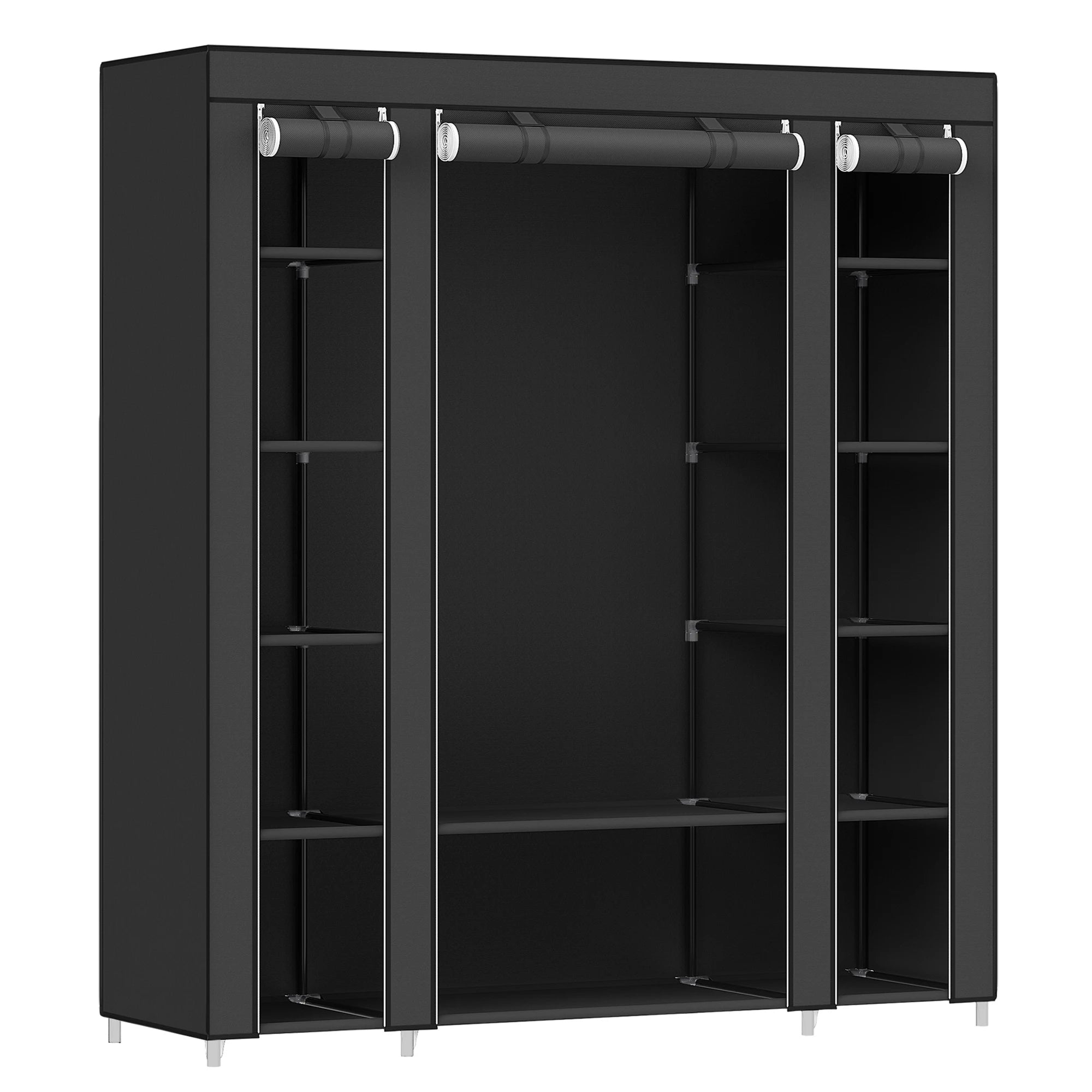 Armoire en tissu 12 compartiments avec penderie