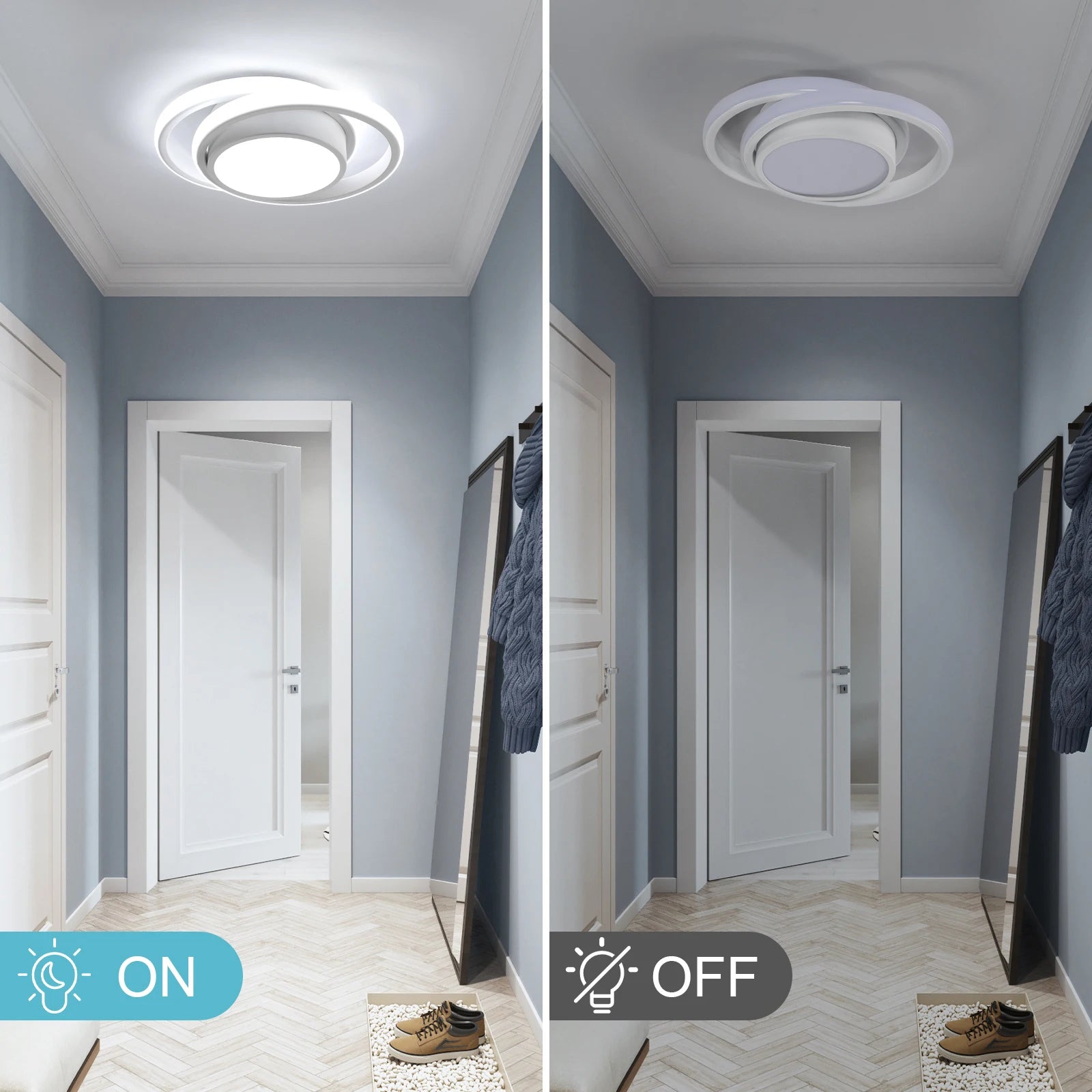 Plafonnier LED rond blanc – 32 W, 6500 K – vue 4