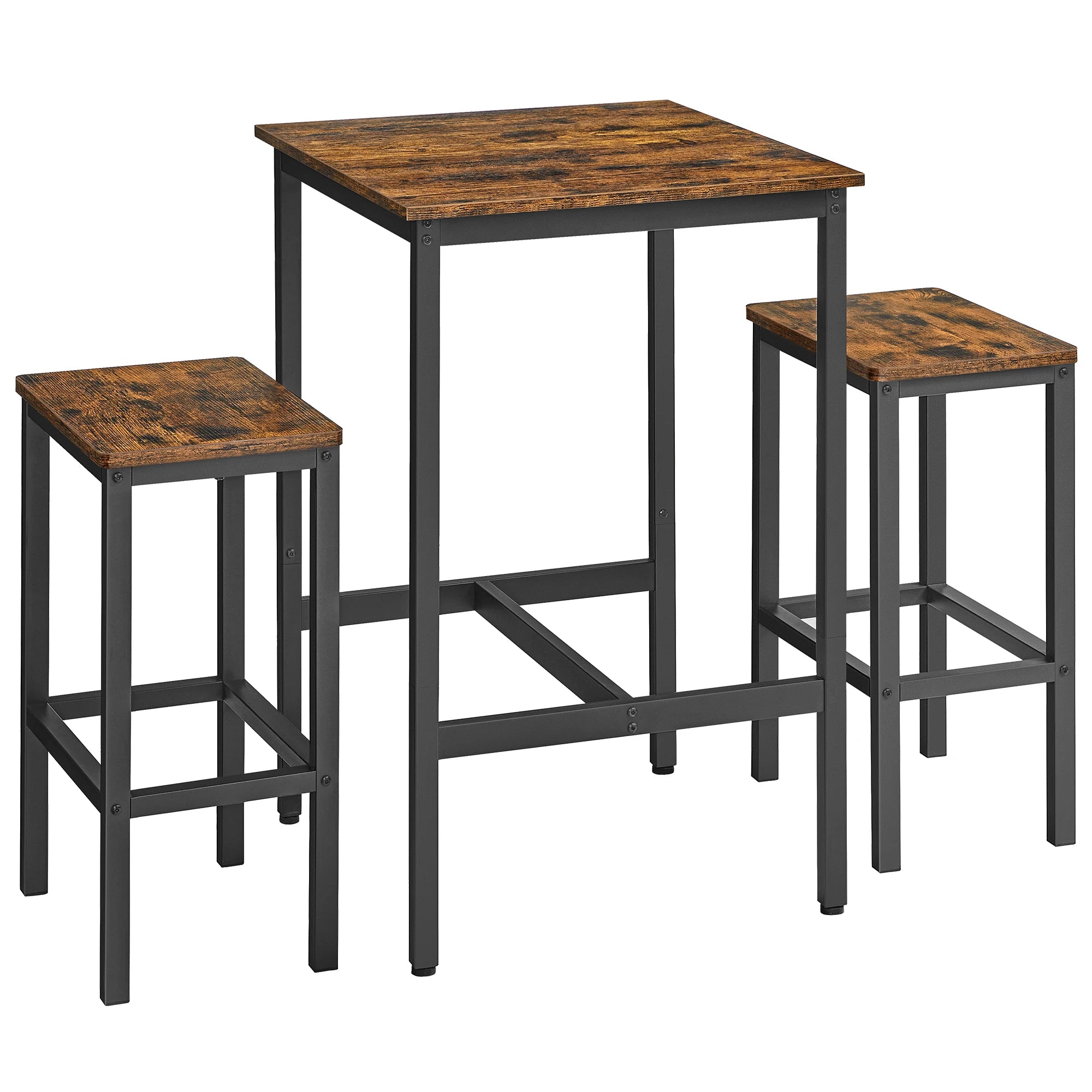 Ensemble table de bar avec 2 tabourets