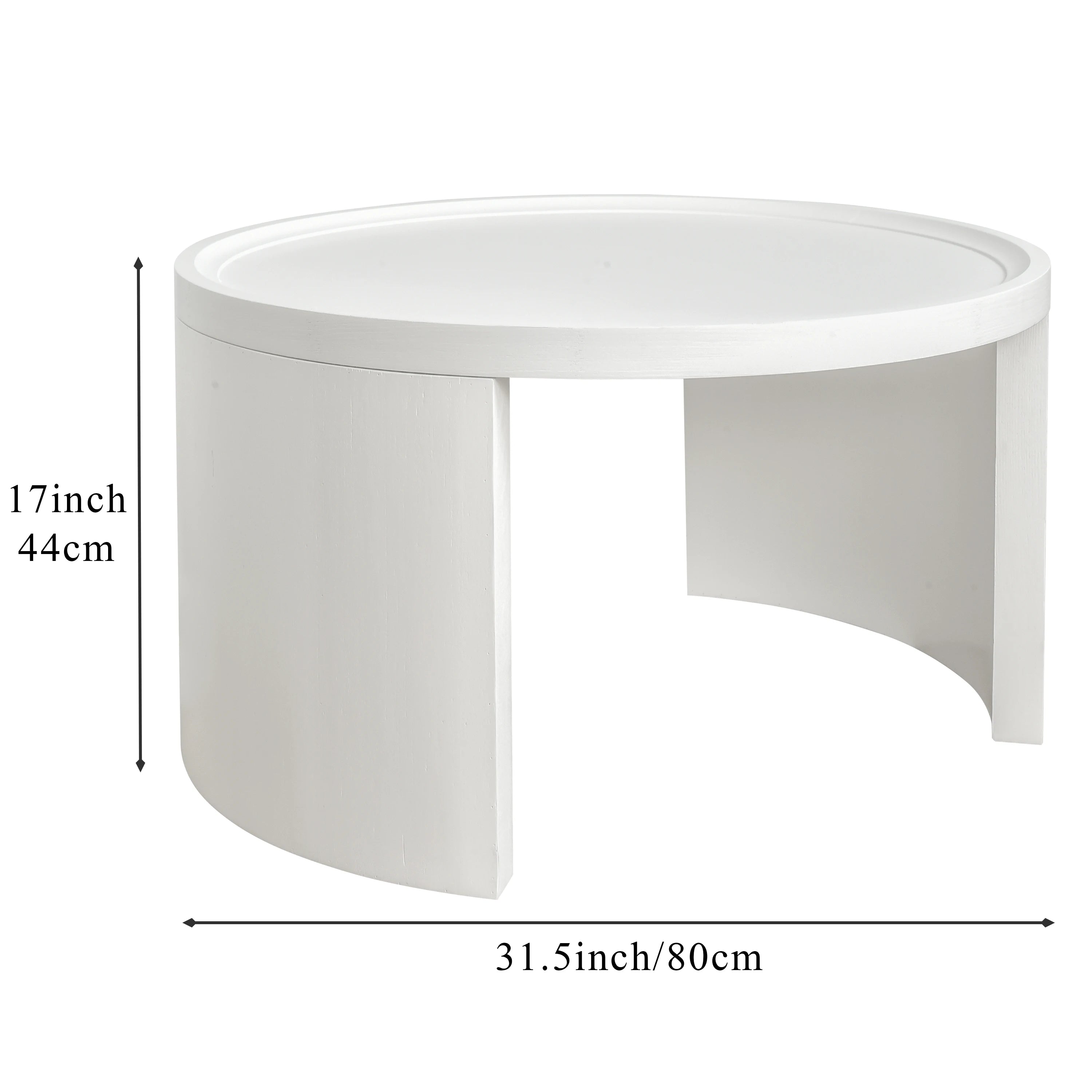 Lot de 2 tables basses gigognes rondes blanches