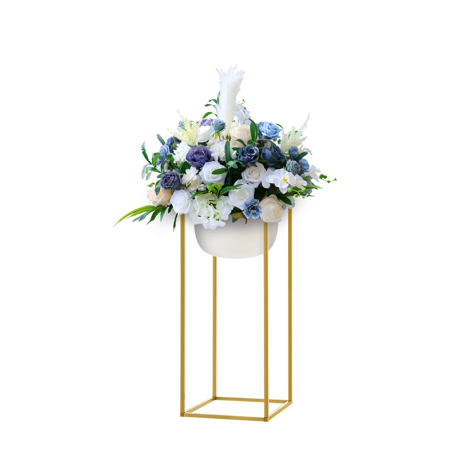 Lot de 10 colonnes dorées pour fleurs et décorations