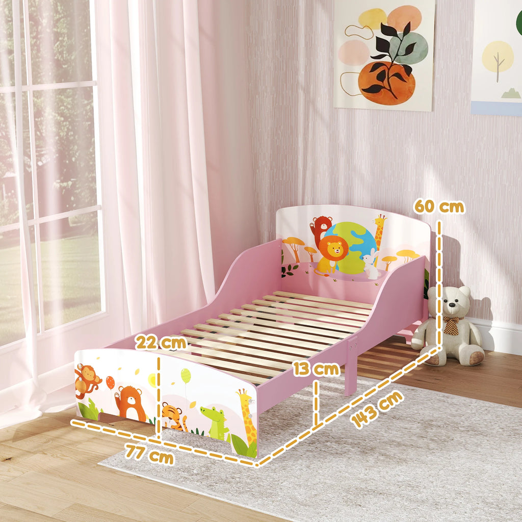 Lit enfant au sol motif animal 140 × 70 cm