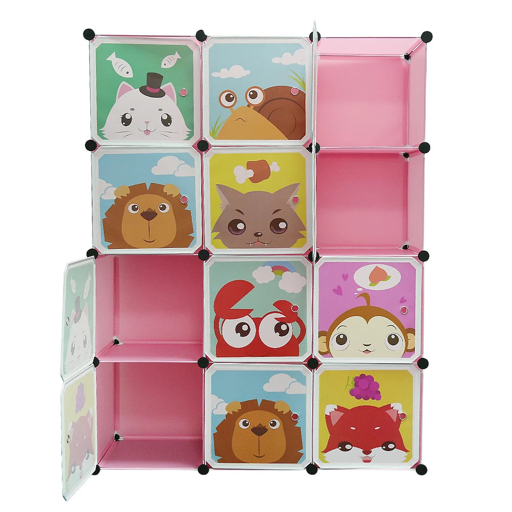 Armoire enfant avec bibliothèque et 2 penderies