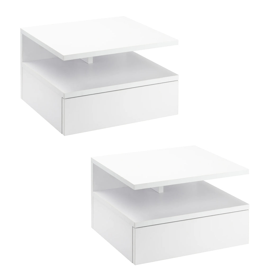 Lot de 2 tables de chevet suspendues avec tiroir