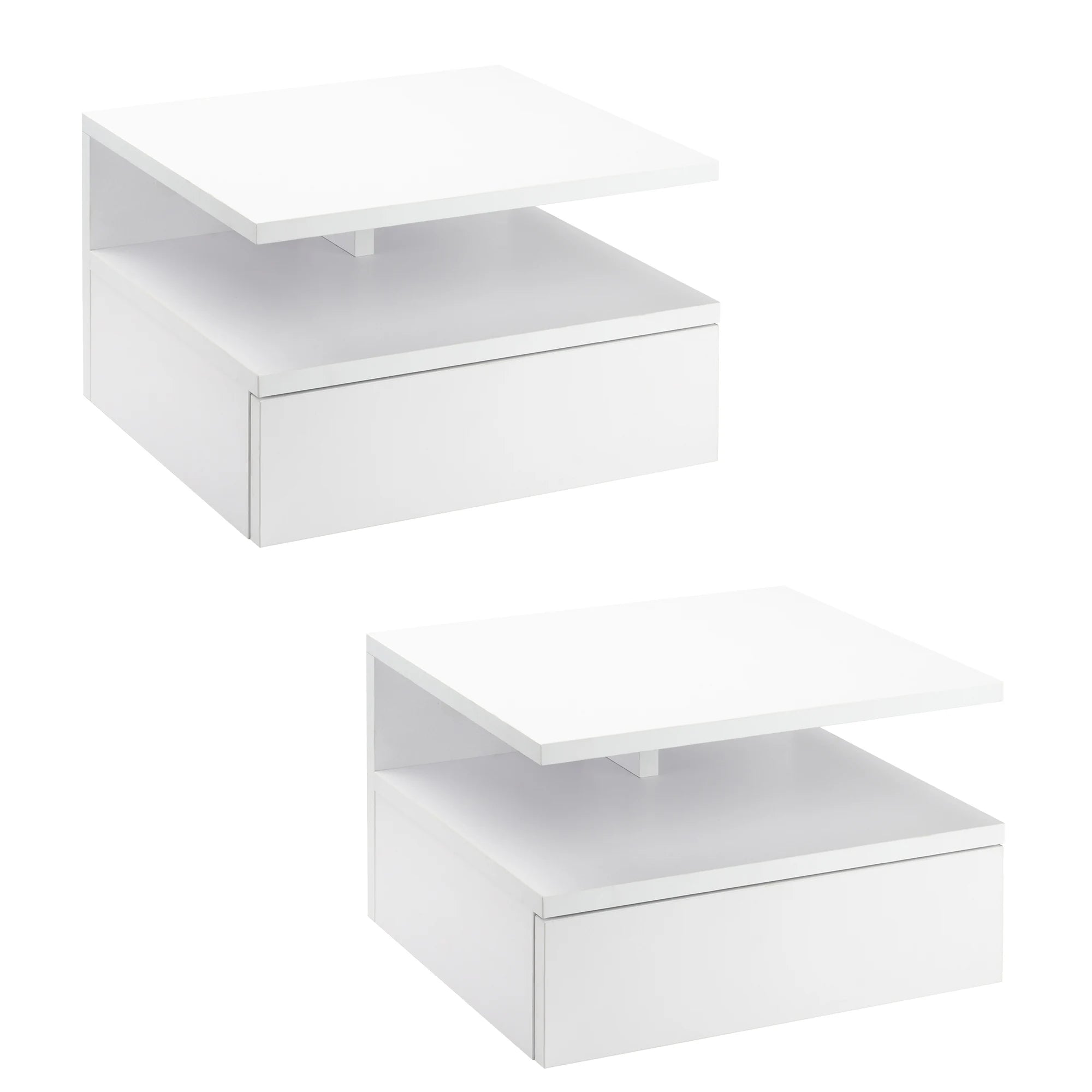 Lot de 2 tables de chevet suspendues avec tiroir