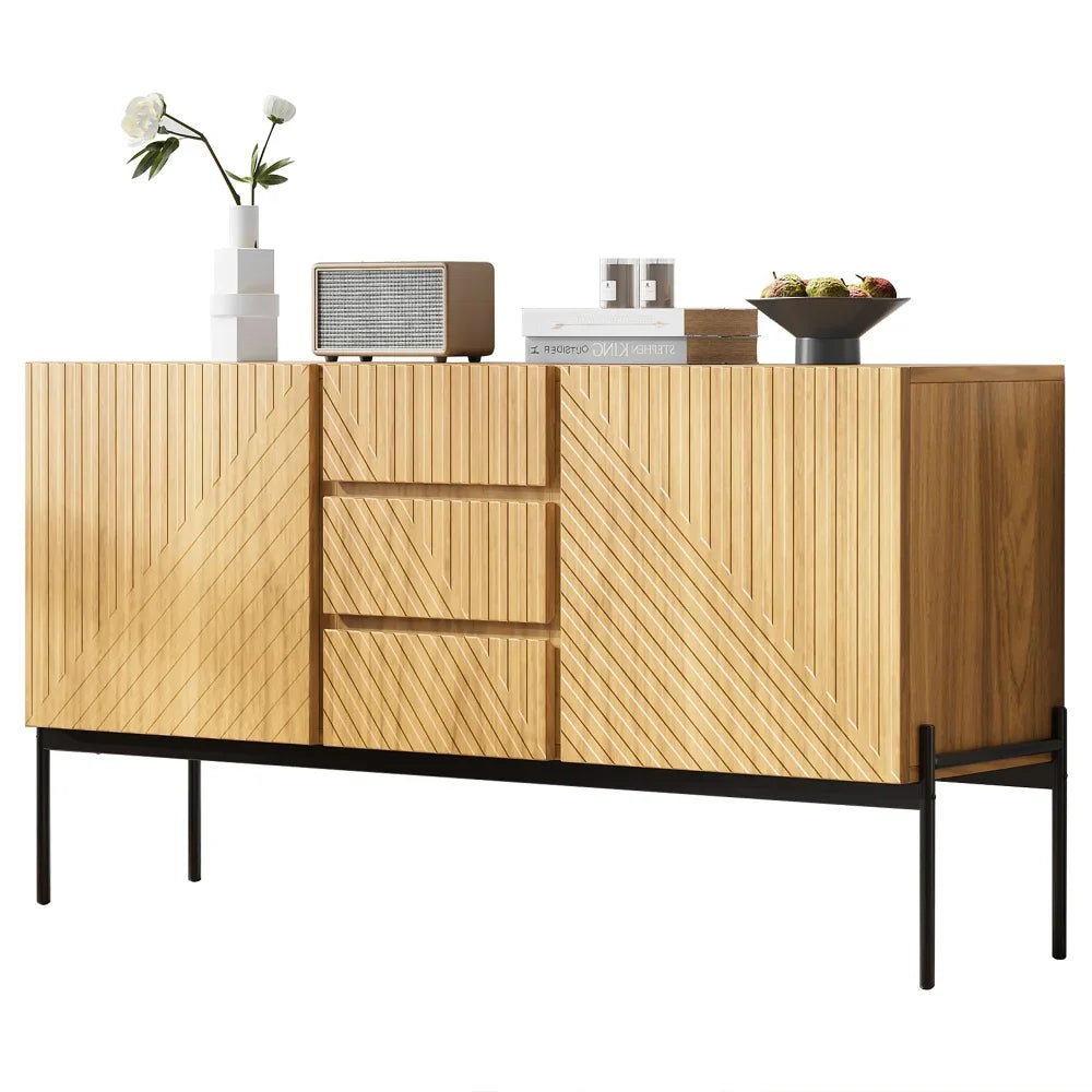 Buffet moderne 2 portes et 3 tiroirs 140 cm