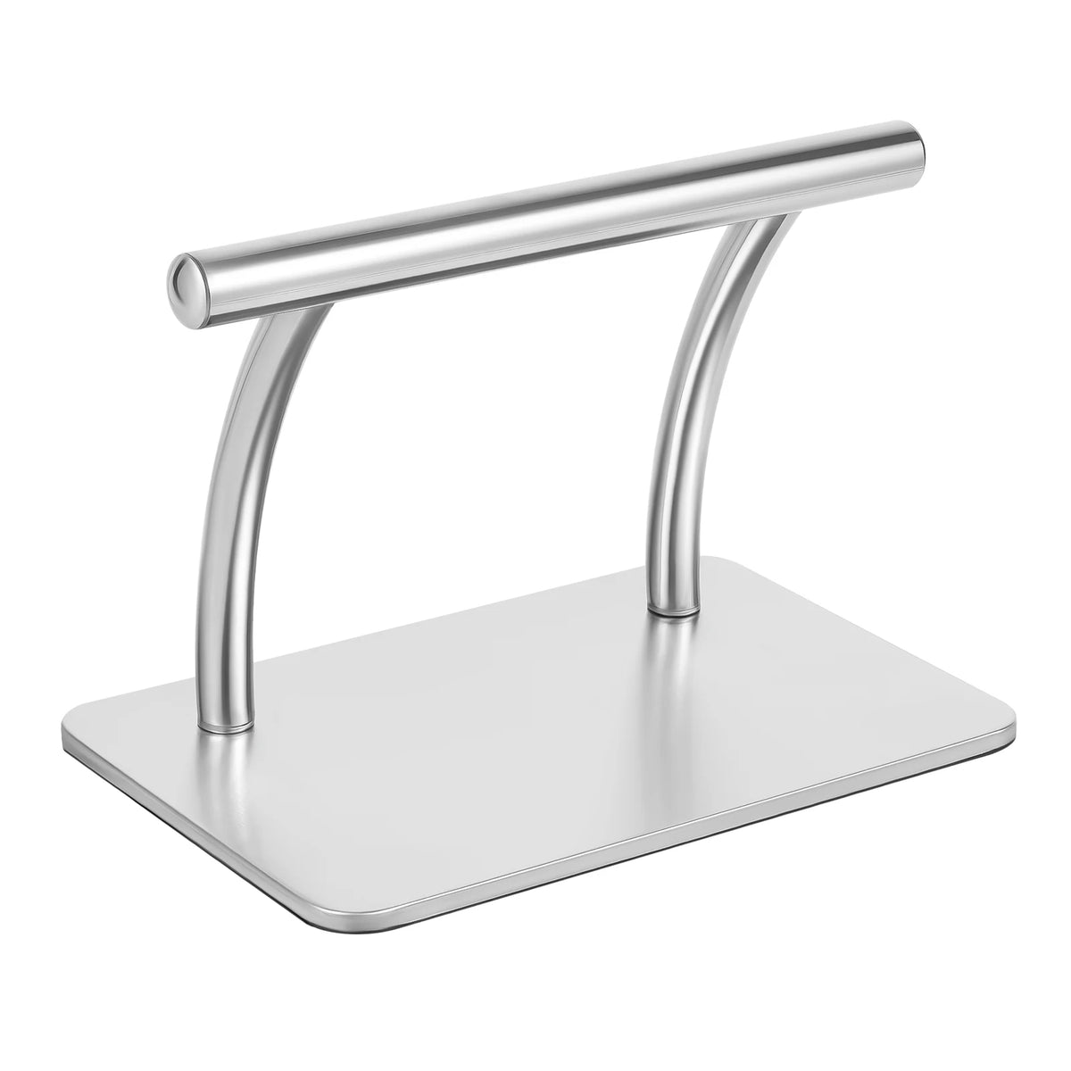 Repose-pieds de bureau en acier inoxydable argenté — vue en biais