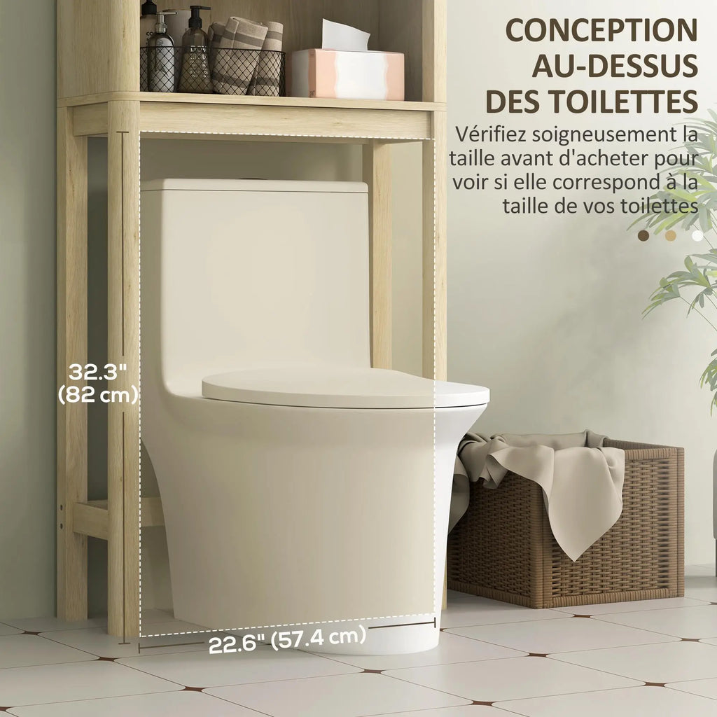 Meuble au-dessus des WC à porte cannelée 65 × 25 × 170 cm