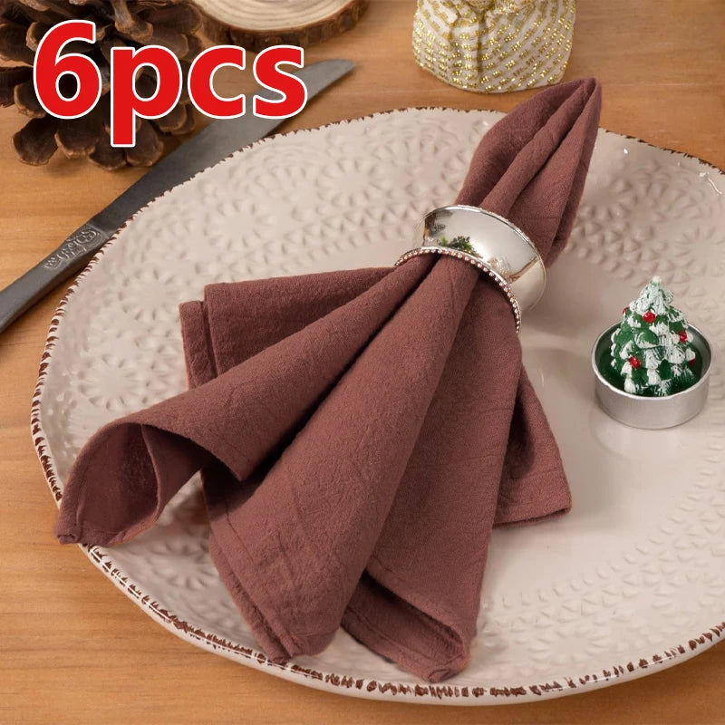 Serviettes de table texturées 40 × 40 cm, lot de 6 ou 12 — lot rose de 6