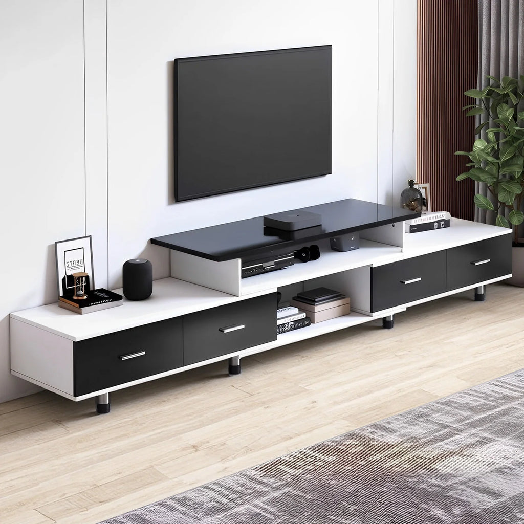Meuble TV extensible de 120 à 170 cm avec tiroirs