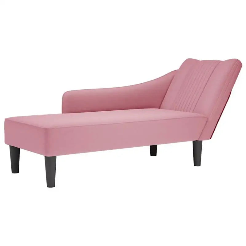 Méridienne en velours avec accoudoir droit 140 cm