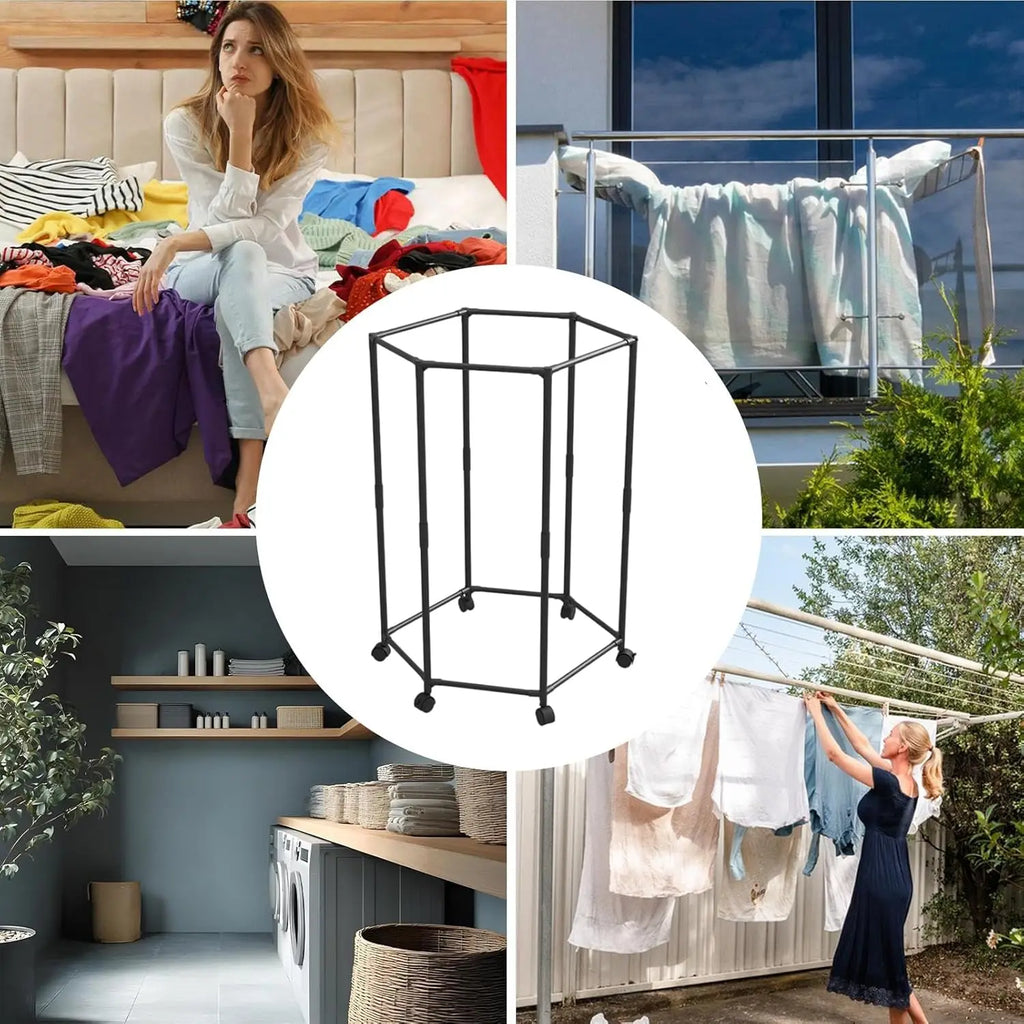 Portant hexagonal mobile pour vêtements sur roulettes, visuel 15