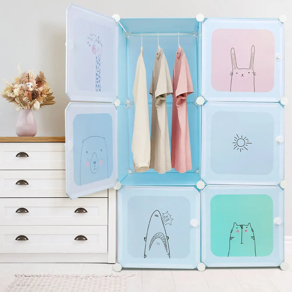 Armoire modulaire enfant à 6 cubes illustrés – vue 3