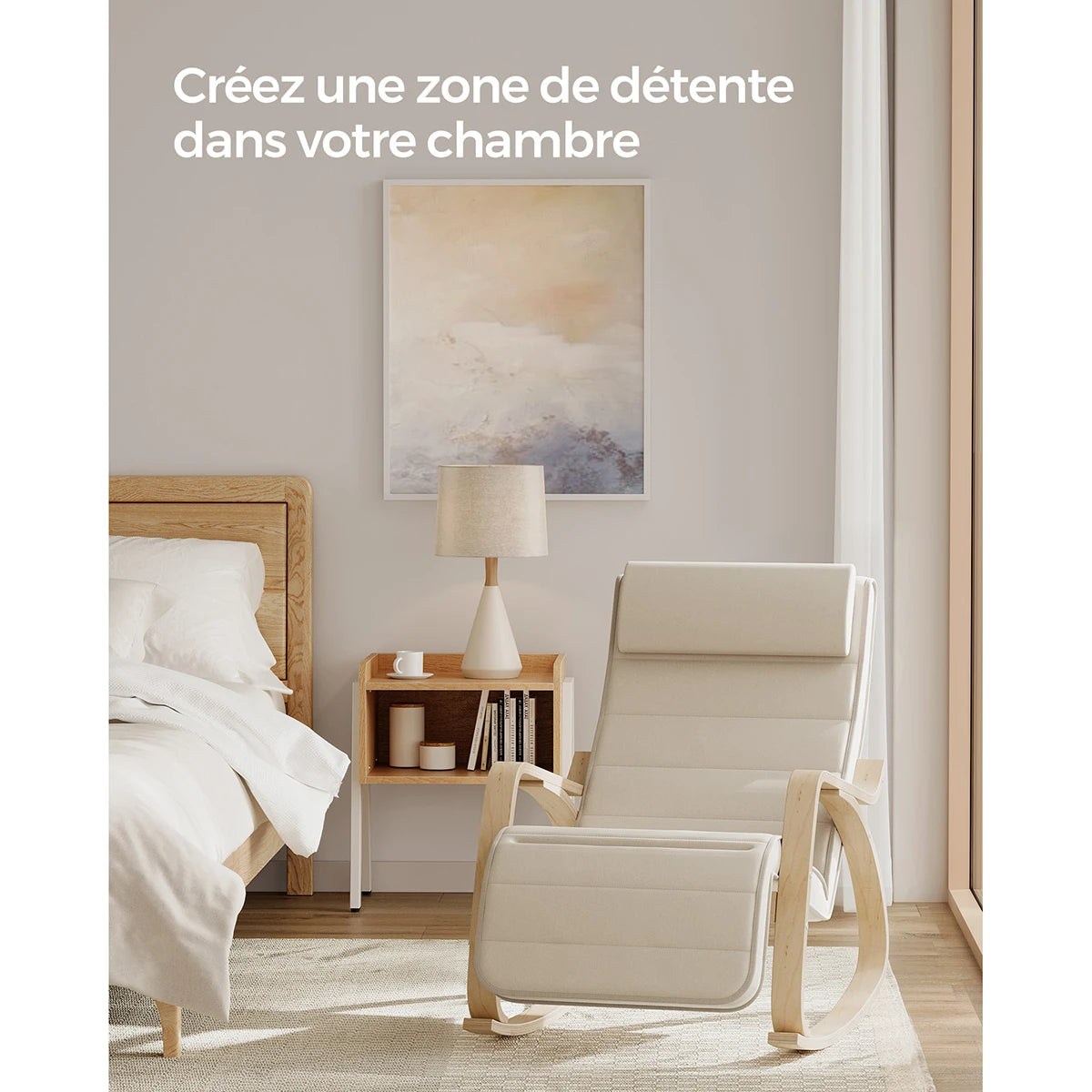 Fauteuil à bascule avec repose-pieds réglable 5 positions