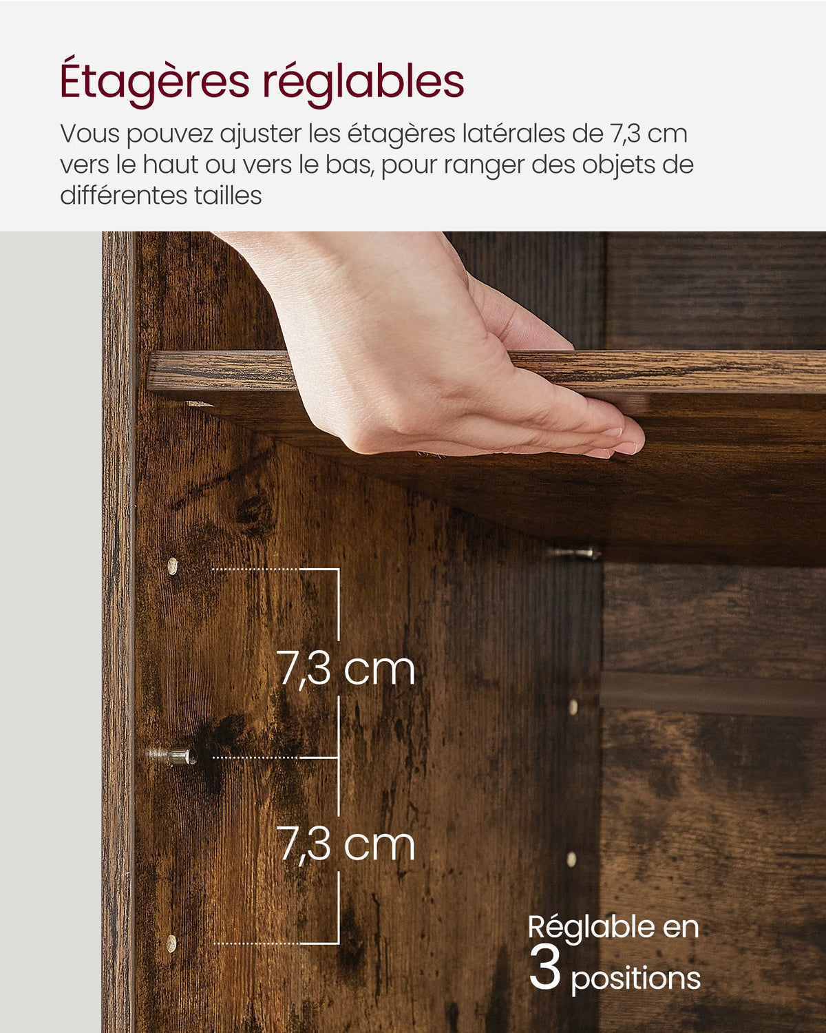 Banc à chaussures avec neuf cases et assise rembourrée, illustration 5