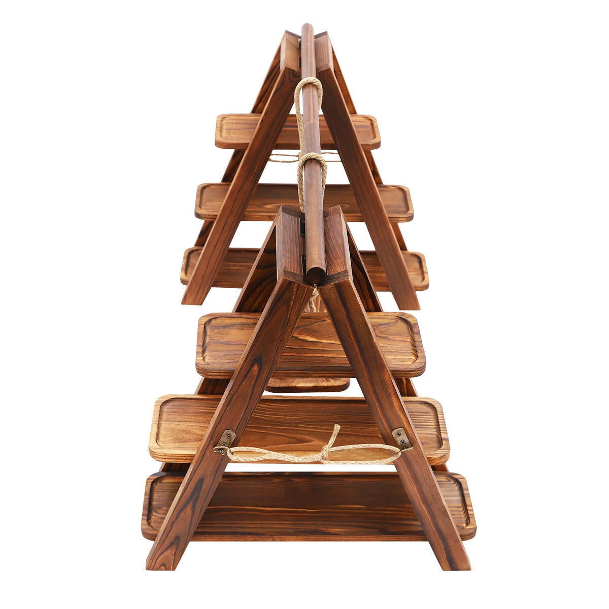 Présentoir à gâteaux en bois, décor balançoire