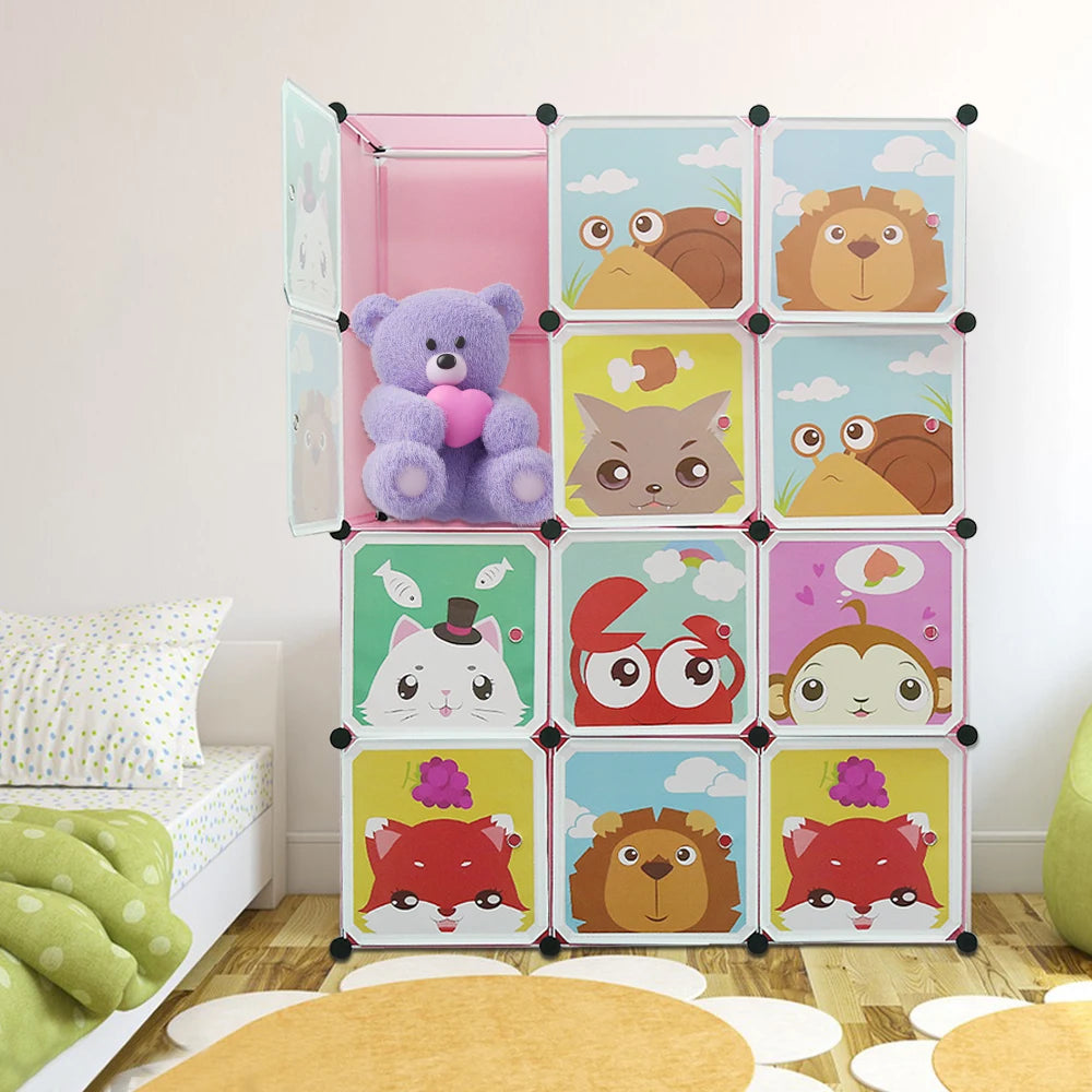 Armoire enfant avec bibliothèque et 2 penderies