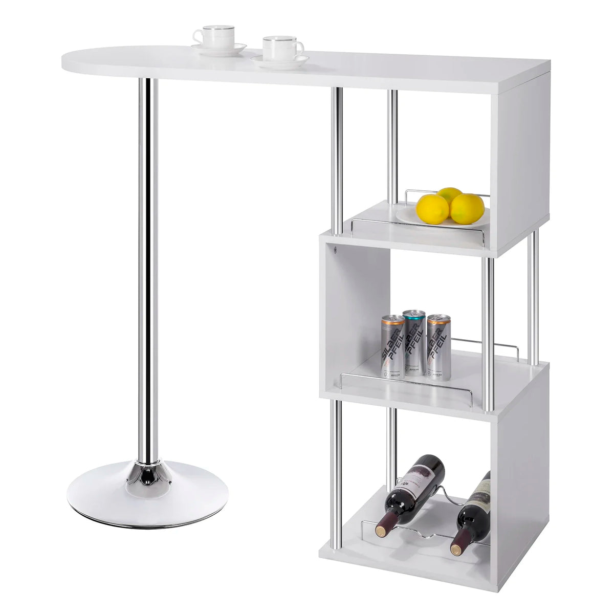 Table de bar haute à trois étagères avec plateau de 113 cm, visuel 2