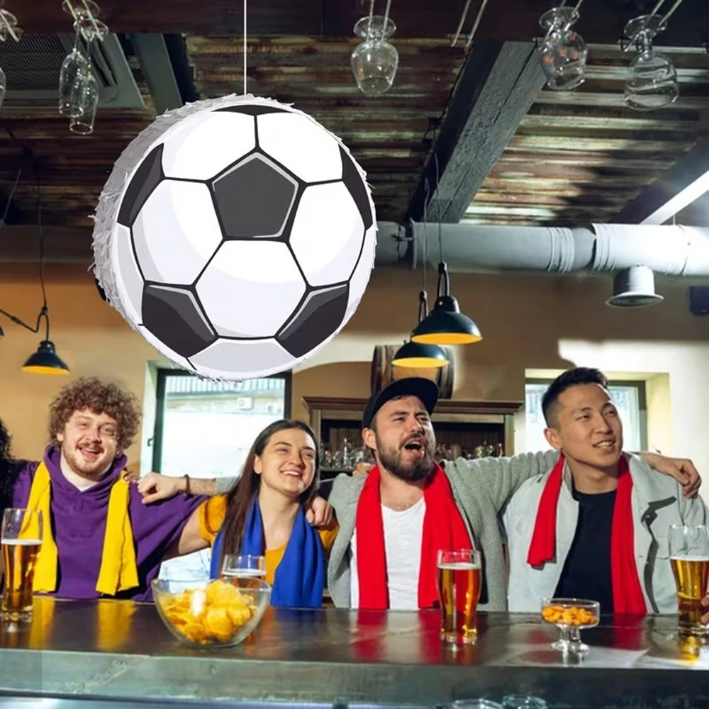 Piñata ballon de football 32 cm avec bâton et bandeau — ambiance football