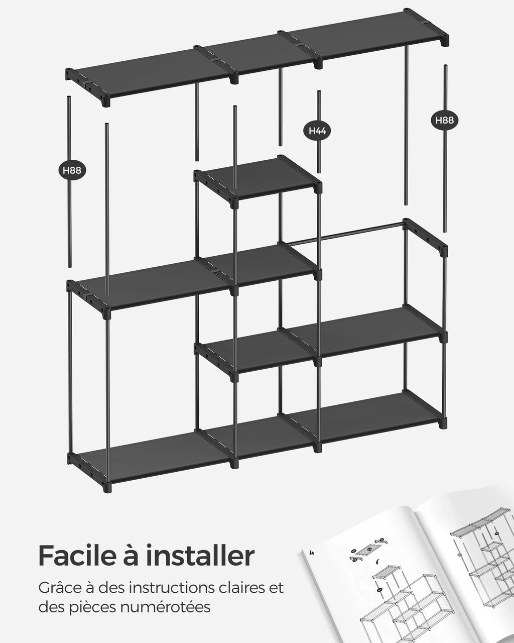 Dressing ouvert modulable 182 × 43 × 182 cm