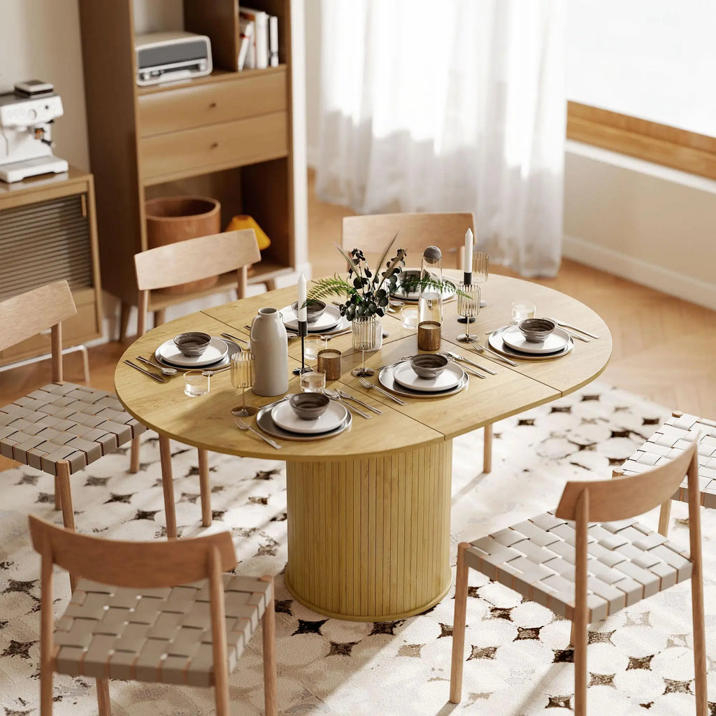 Table à manger extensible 6 à 8 personnes 110–150 cm