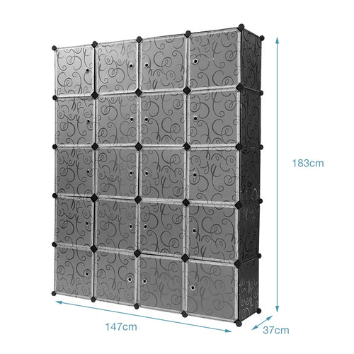 Armoire modulable 20 cubes avec 2 penderies