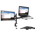 Support double pour écran 13–27 pouces et ordinateur portable