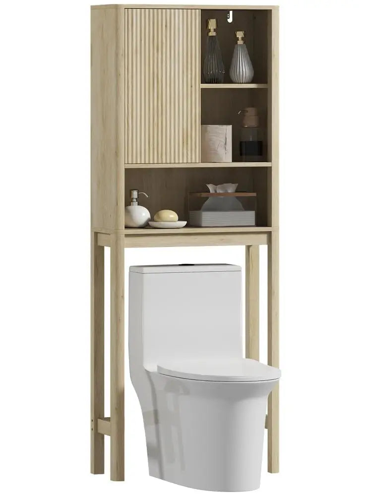 Meuble au-dessus des WC à porte cannelée 65 × 25 × 170 cm