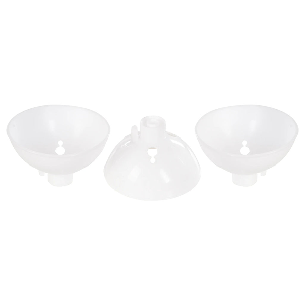 Base pour ballon: trois coupelles blanches avec orifice de fixation