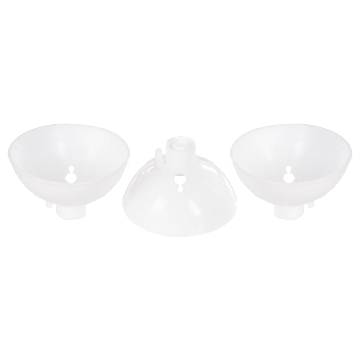 Base pour ballon: trois coupelles blanches avec orifice de fixation