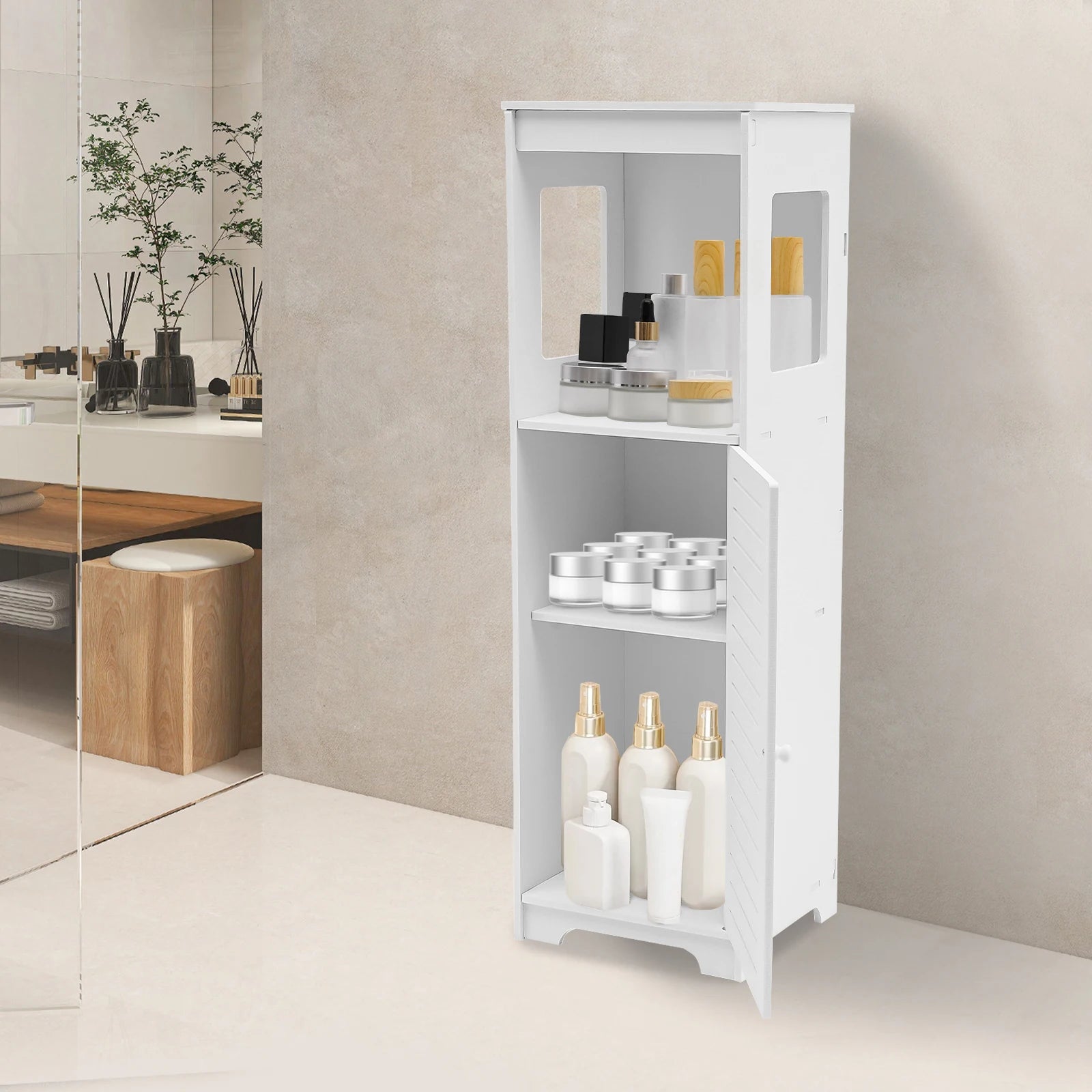 Colonne de salle de bain ventilée en PVC 28 × 25 × 90 cm