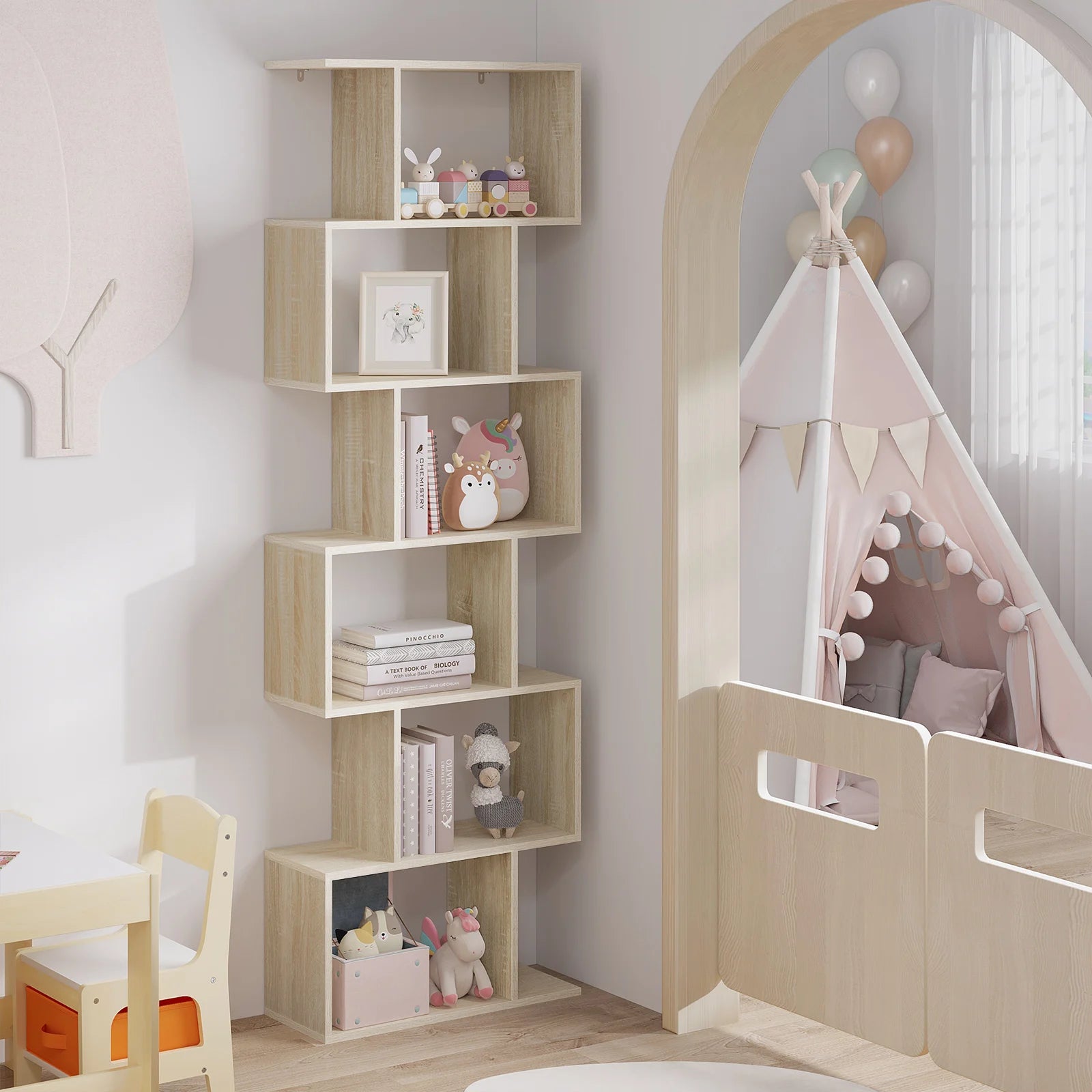 Bibliothèque en S à 6 niveaux 189,5 cm