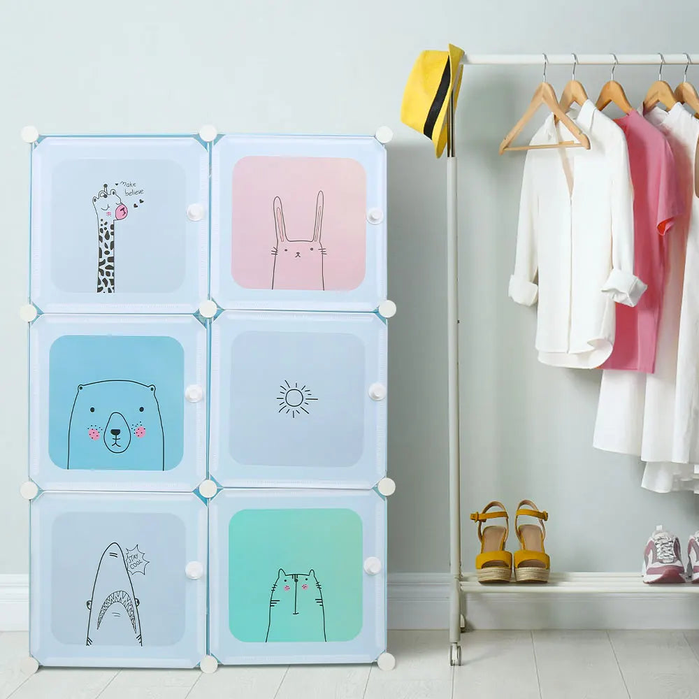 Armoire modulaire enfant à 6 cubes illustrés – vue 2
