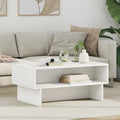 Table basse blanche avec rangement ouvert, 80 cm — au salon