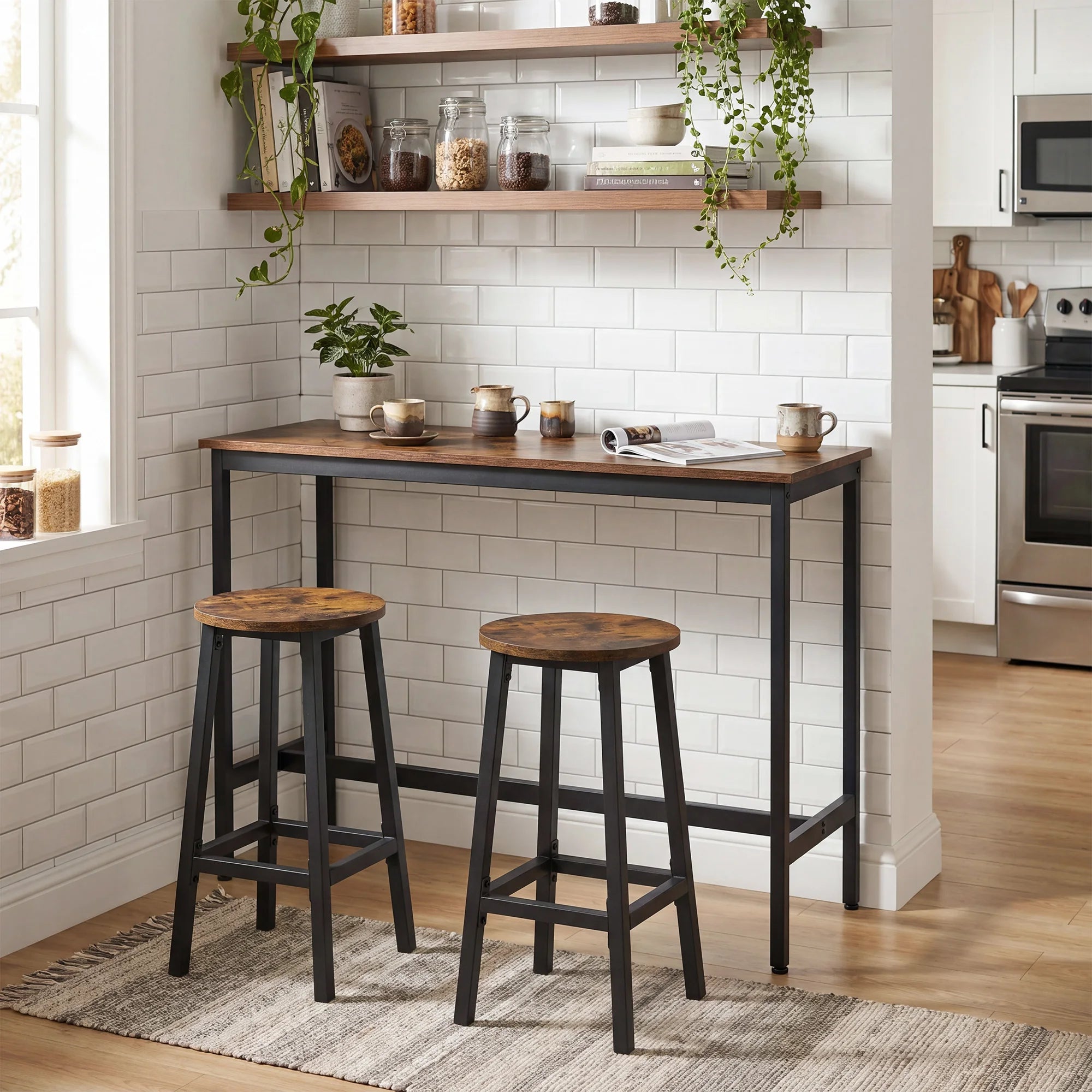 Ensemble repas compact avec 1 table et 2 chaises