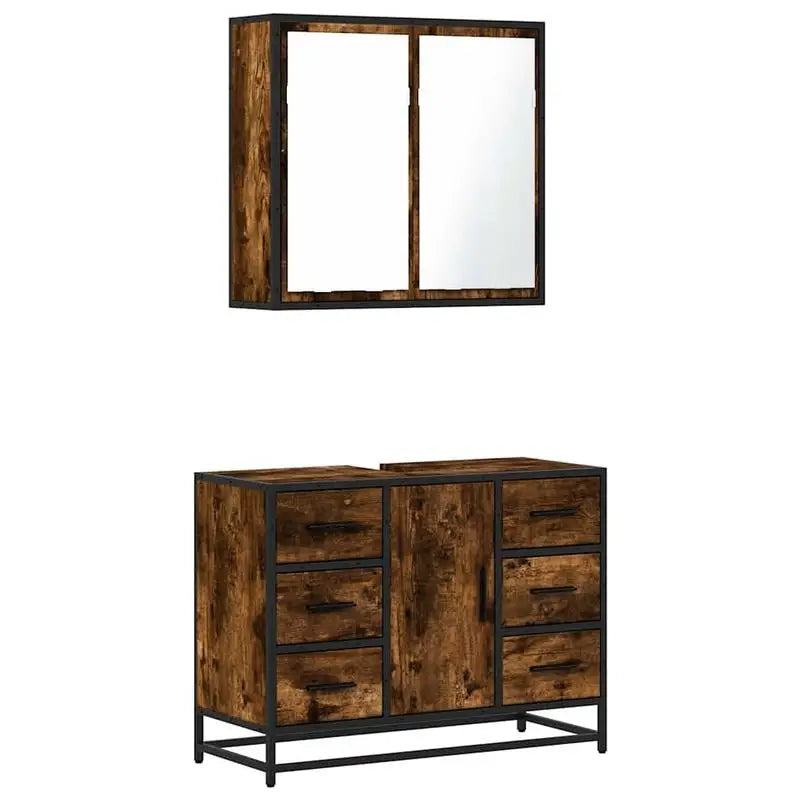Ensemble salle de bain avec meuble vasque et armoire murale