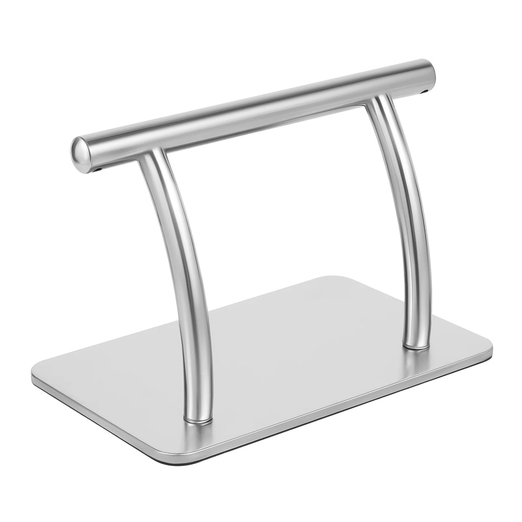 Repose-pieds de bureau en acier inoxydable argenté — support argenté