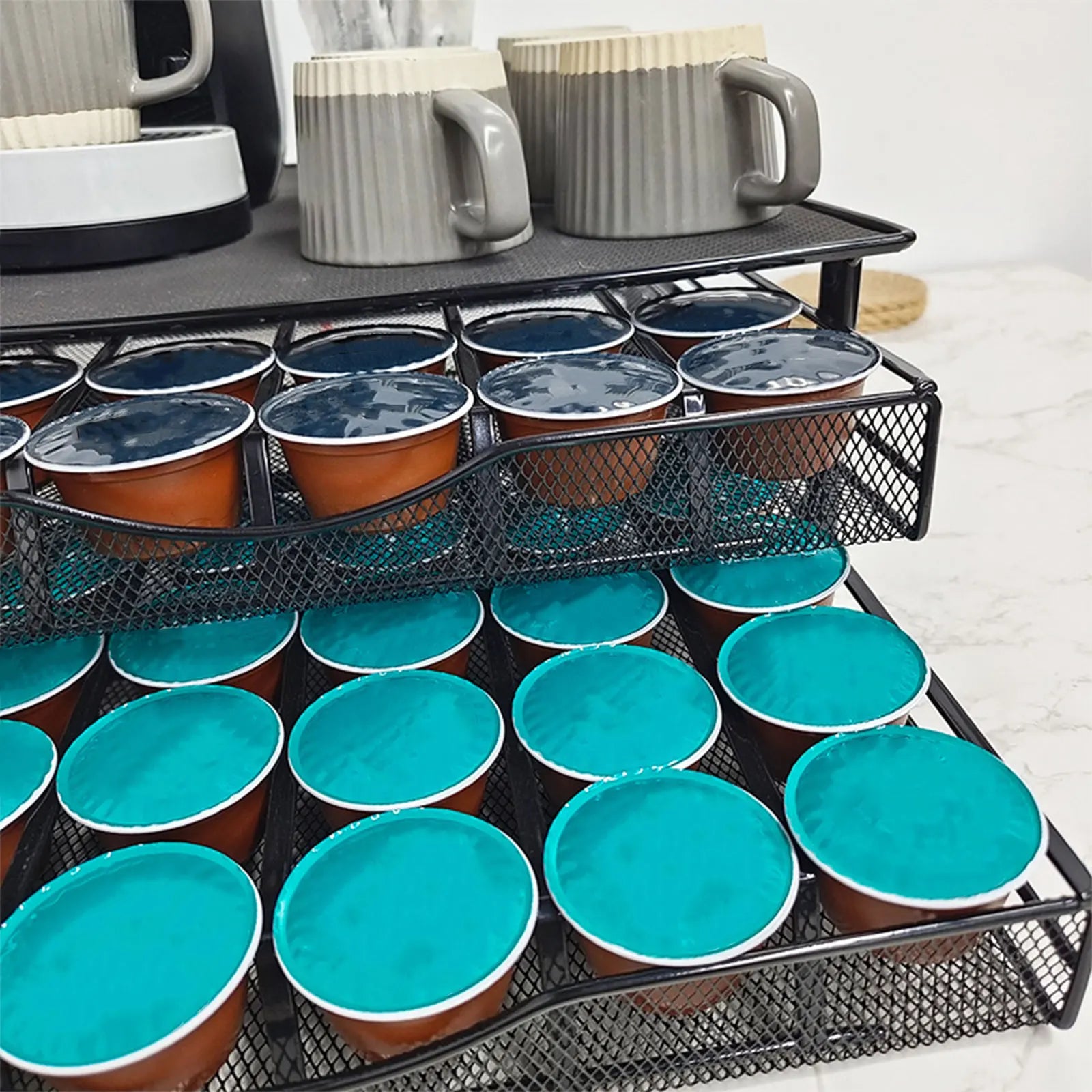 Tiroir à capsules de café double capacité 72 capsules