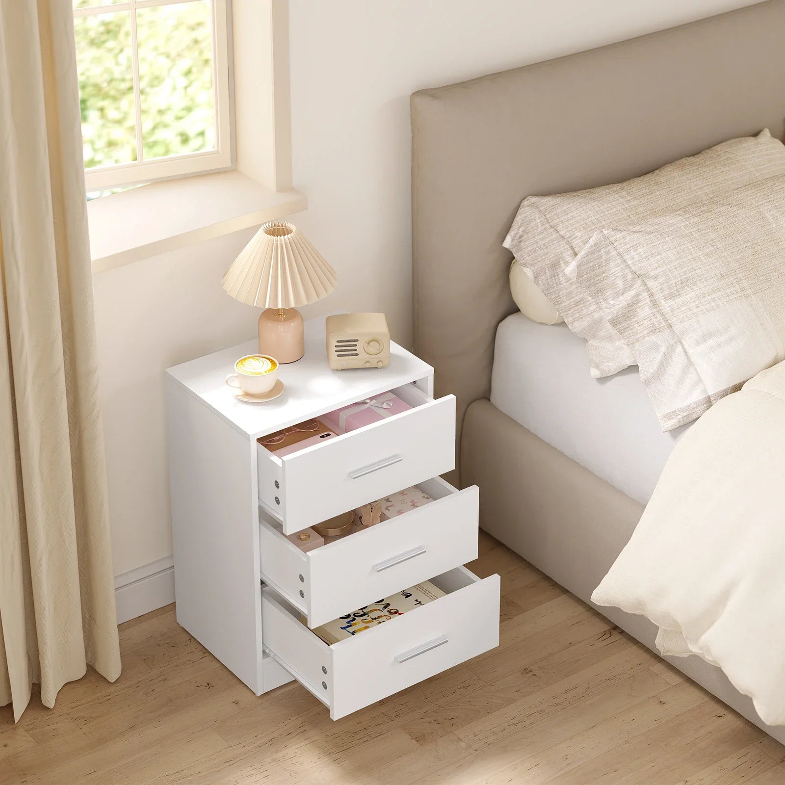 Lot de 2 tables de chevet à 3 tiroirs 39 × 54 cm