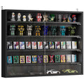 Vitrine murale noire 80 cm à portes coulissantes en verre — collections de miniatures exposées