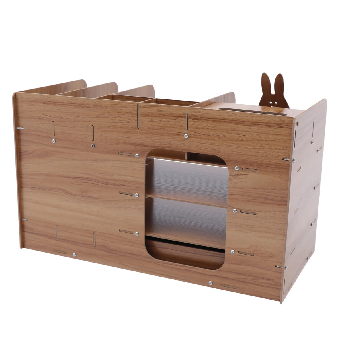 Organisateur de bureau en bois avec tiroir, 48 cm — vue arrière